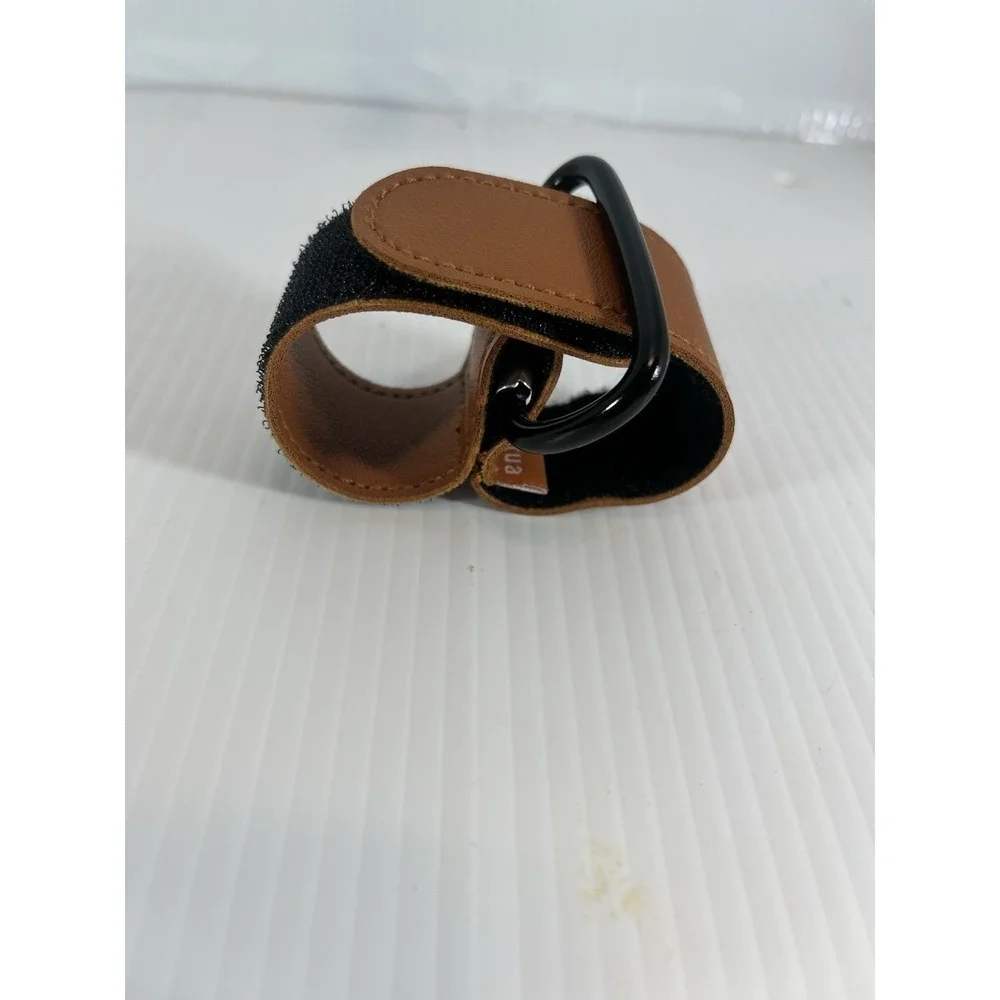 Stroller Hooks Leather Heavy Duty Carabiner Hook Straps with Stylish Clips Brown